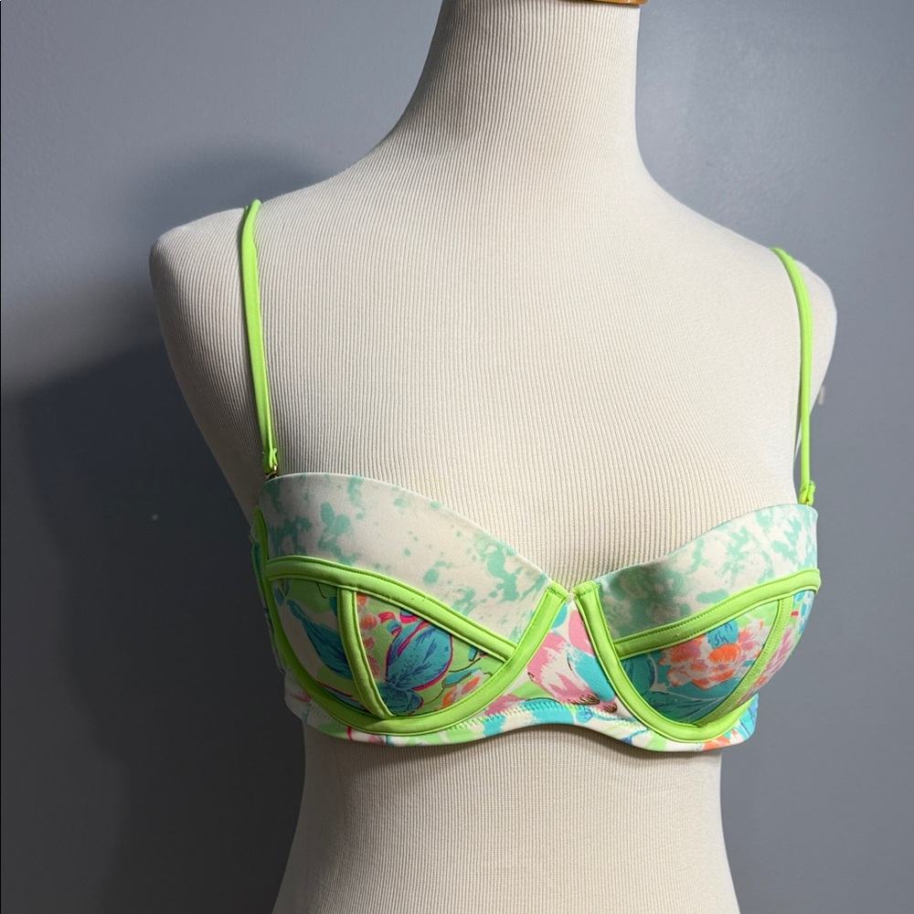 Victoria's Secret Green and Pink Floral Bra